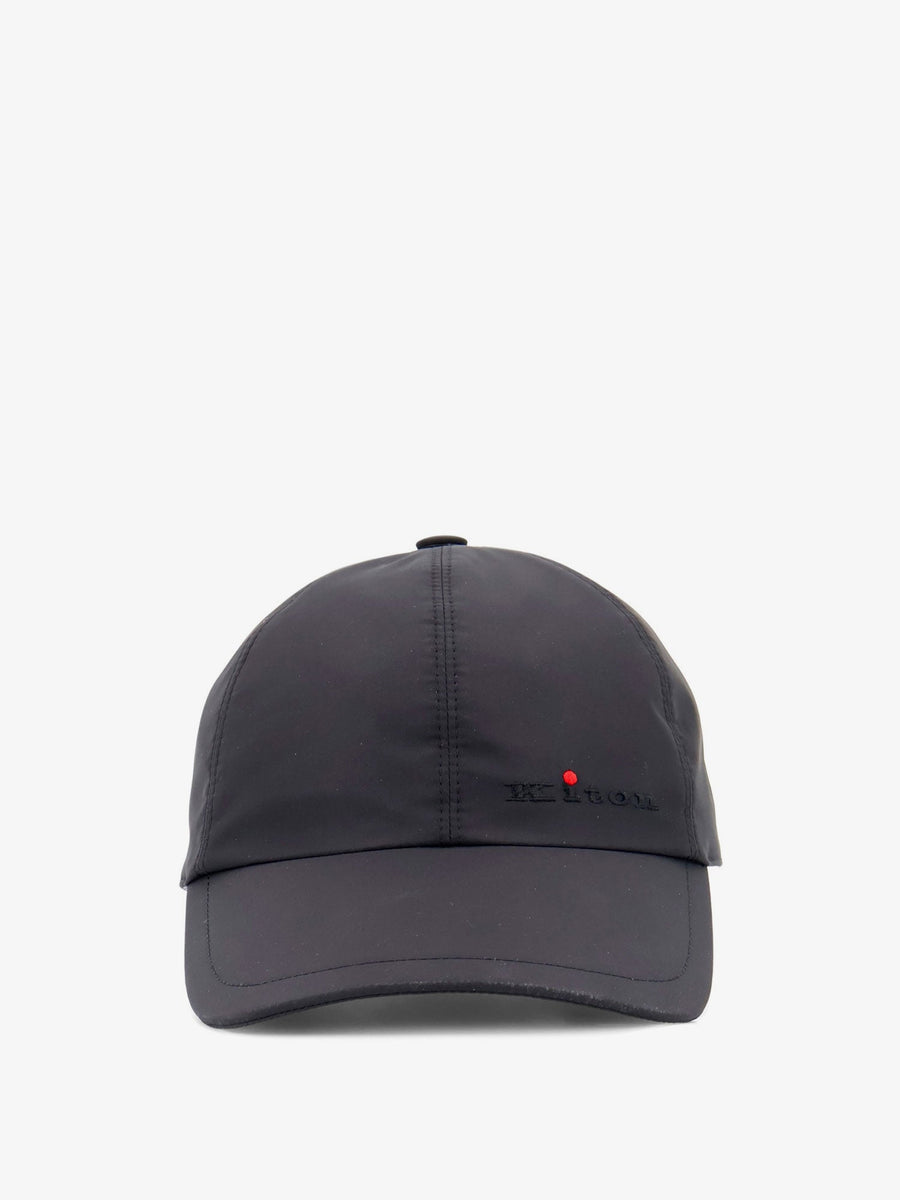 Nylon Hat With Embroidered Logo Black