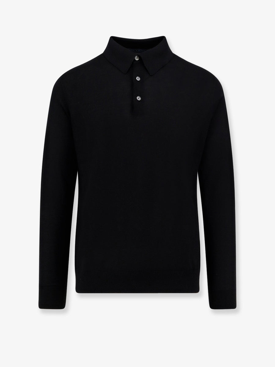 Polo Shirt Black Wool