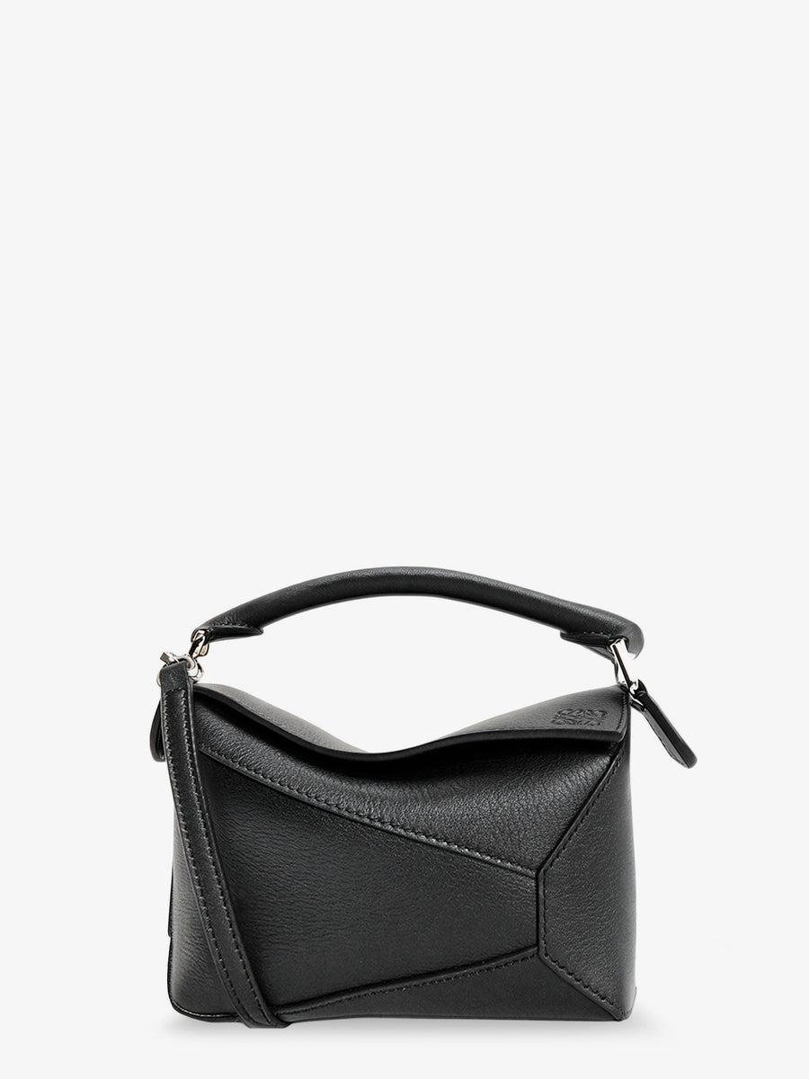 Handbag Puzzle Edge Black Leather Handbags