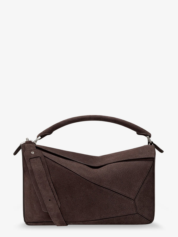 Shoulder Bag Puzzle Large Brown Nubuck Leather Handbags