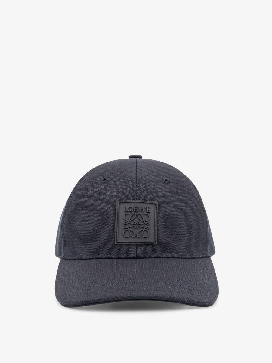 Cotton Hat With Anagram Logo Patch Black