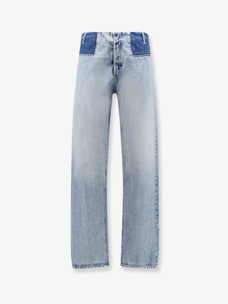 Jeans With Patchwork Effect Blue Cotton