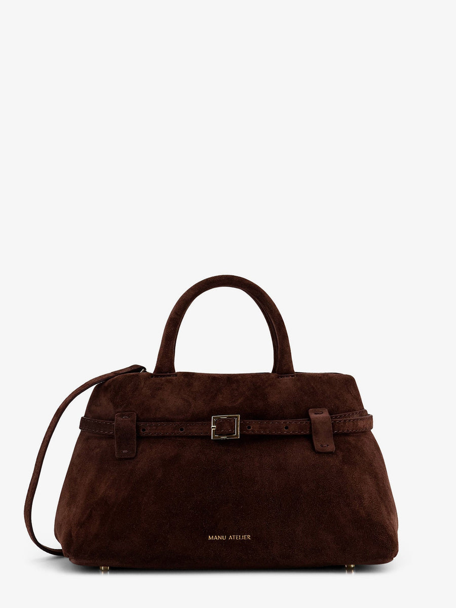 Handbag Le Cambon 25 Suede Brown Handbags