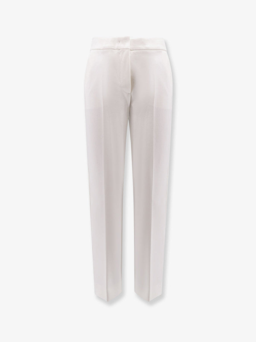 Trousers Pegno Viscose Blend White Polyamide Elastane