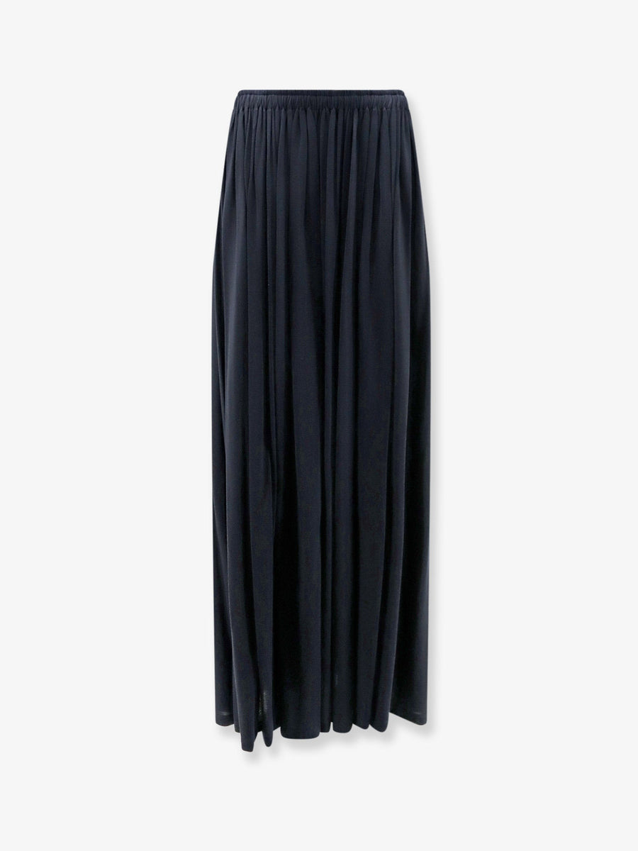 Skirt Mxmlivrea Pleated Jersey Blue Lyocell