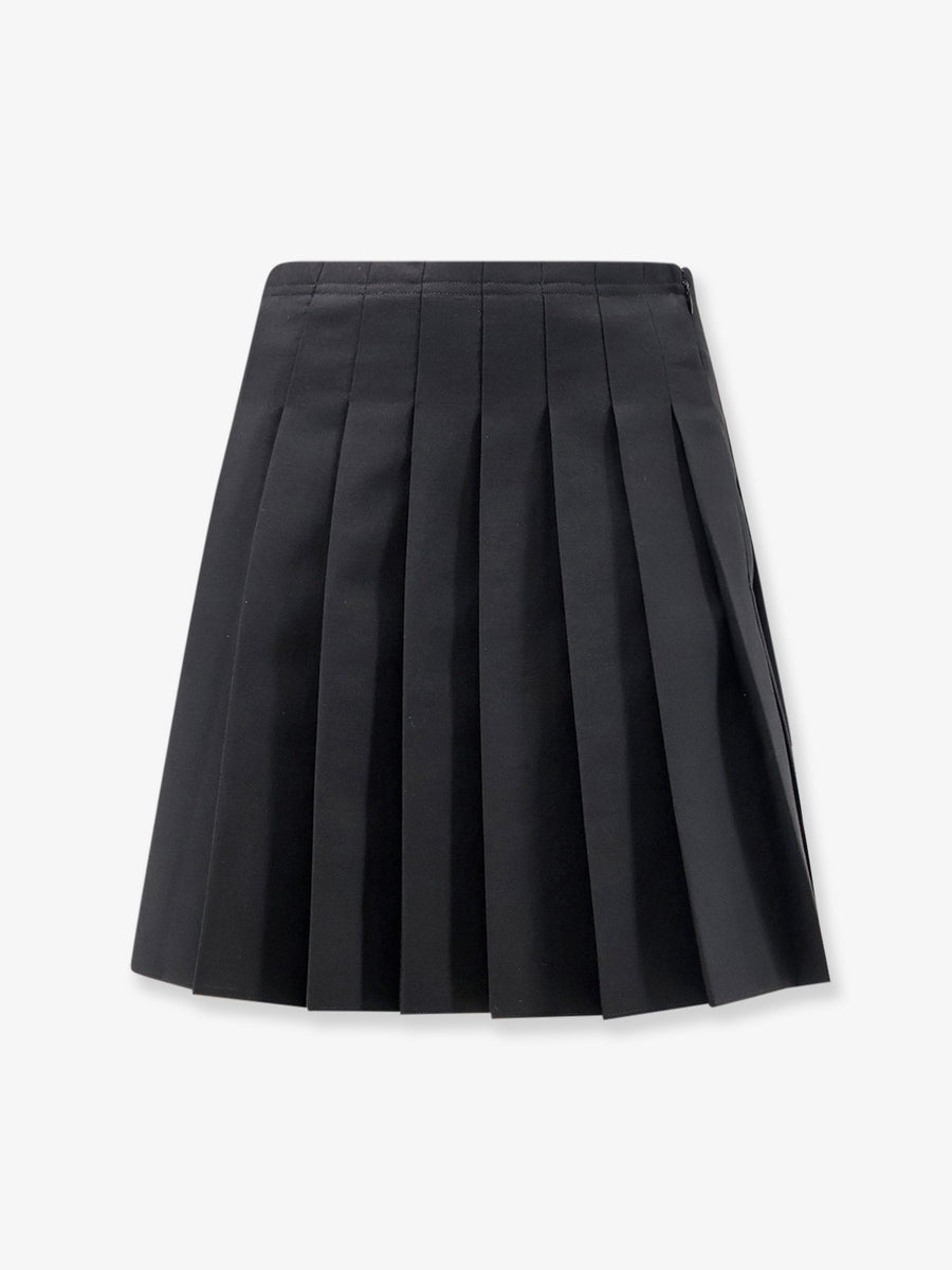 Pleated Mini Skirt Black Polyester