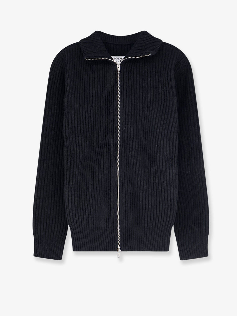 Cardigan Ribbed Wool-Blend Black