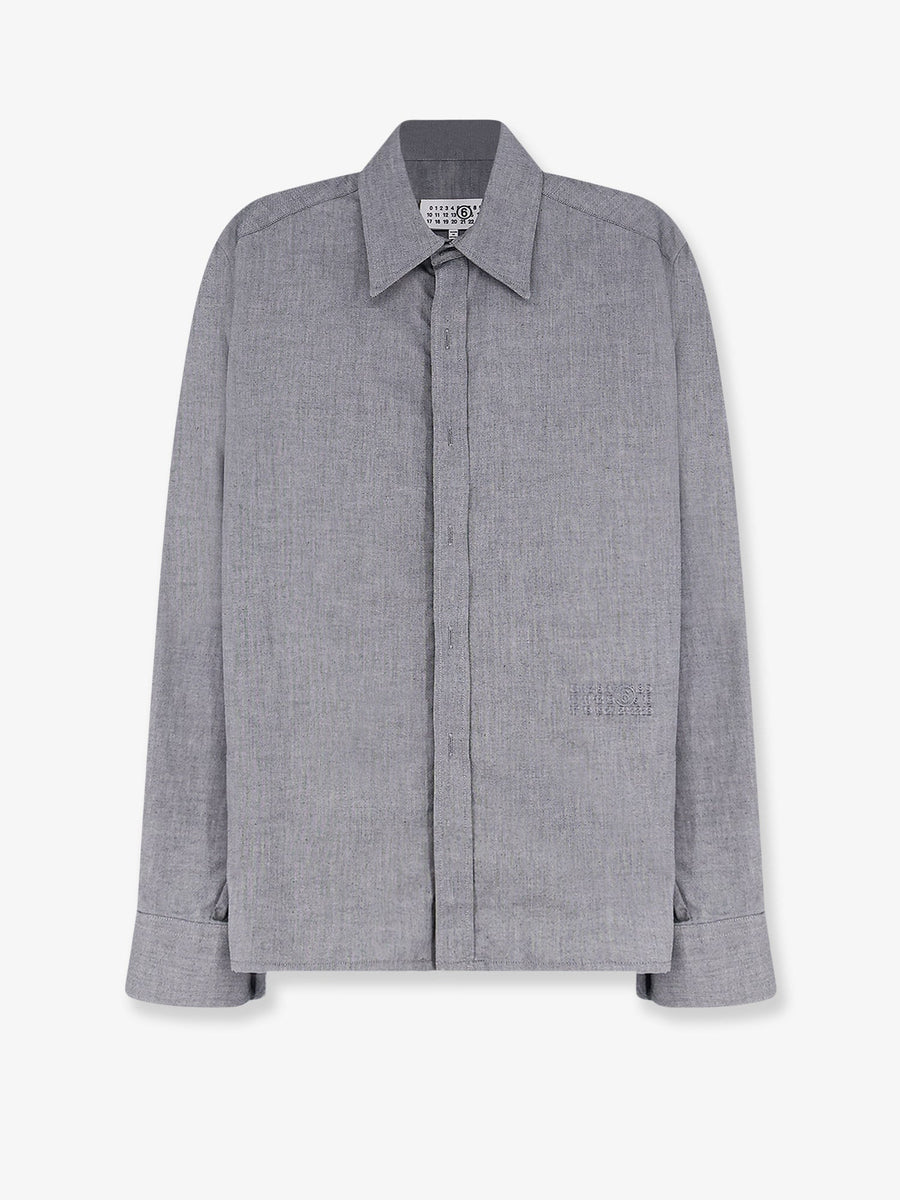 Shirt With Zip, Cotton Grey