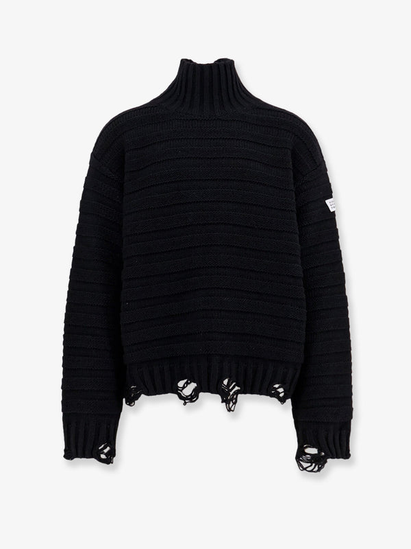 Sweater Wool-Blend Black Acrylic