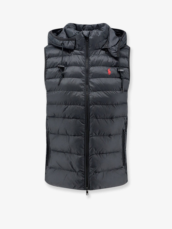 Sleeveless Recycled Nylon Down Jacket Black