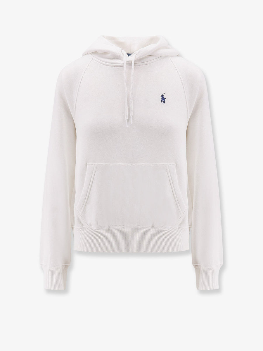 Hooded Cotton Sweatshirt White Polyester Sweatshirts