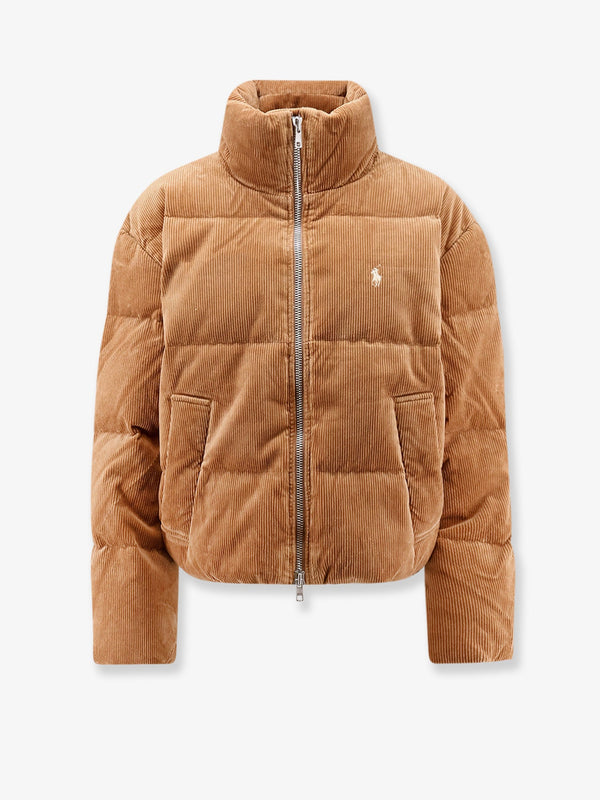 Corduroy Down Jacket Beige Cotton