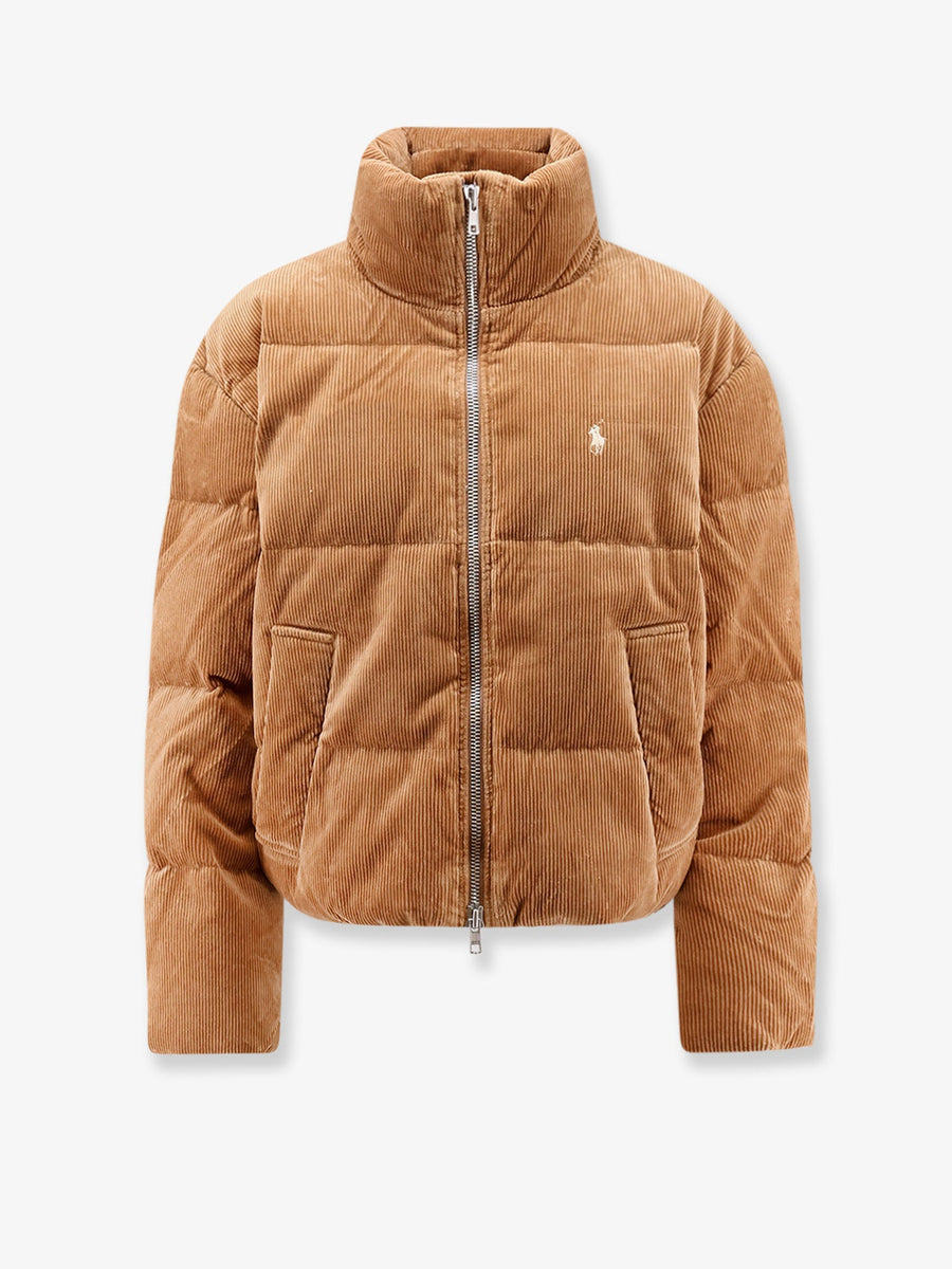 Corduroy Down Jacket Beige Cotton