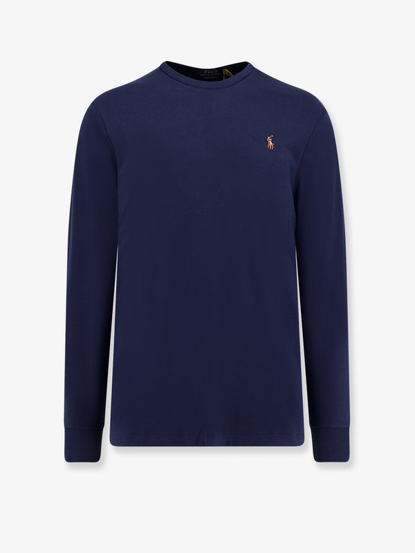Cotton Crew-Neck T-Shirt Blue T-shirts