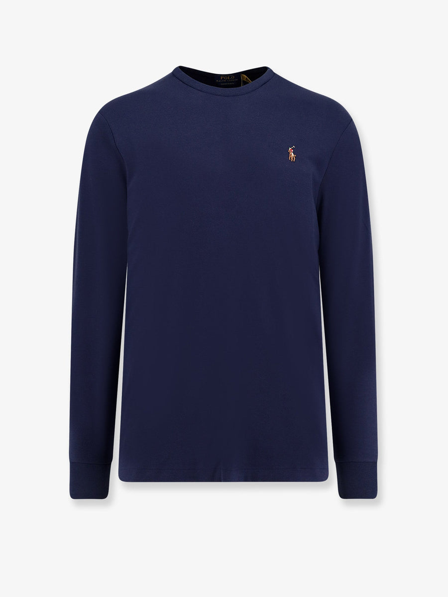 Cotton Crew-Neck T-Shirt Blue T-shirts