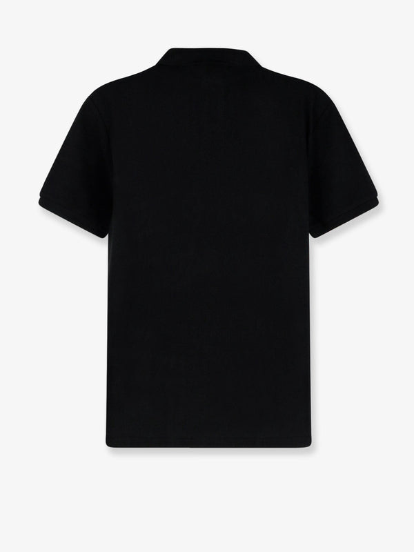 Polo Shirt Embroidered Logo Black Cotton