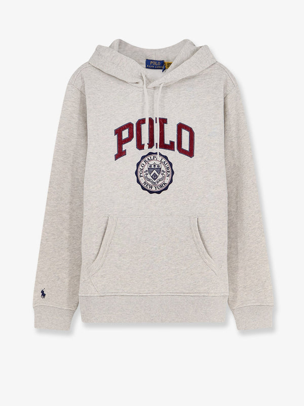 Hooded Cotton-Blend Sweatshirt Grey Sweatshirts