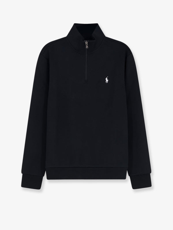 Half-Zip Cotton Blend Sweatshirt Black Sweatshirts