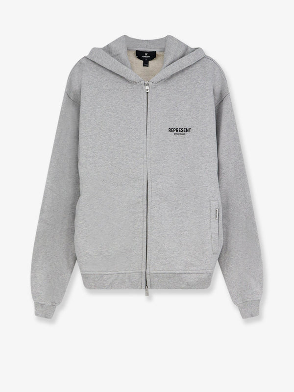 Hooded Cotton Sweatshirt Grey Sweatshirts