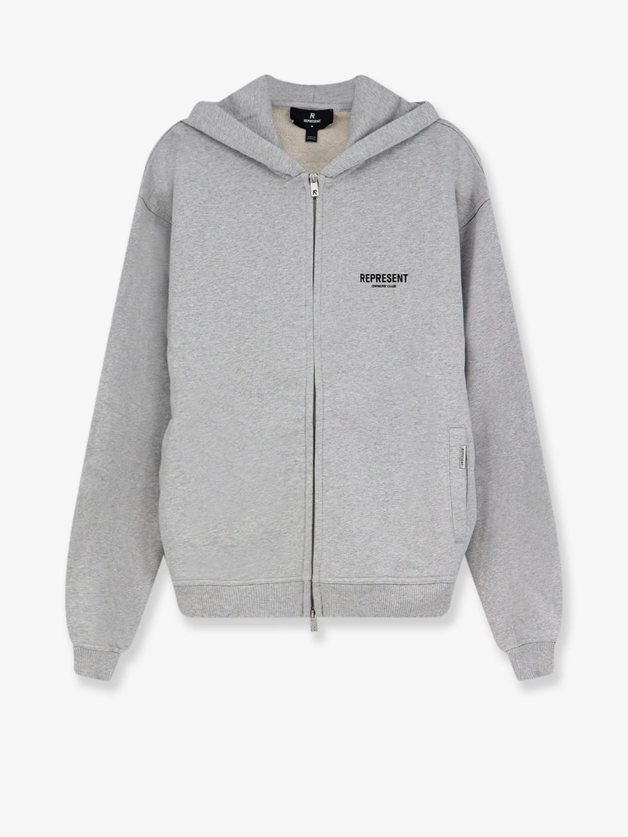 Hooded Cotton Sweatshirt Grey Sweatshirts