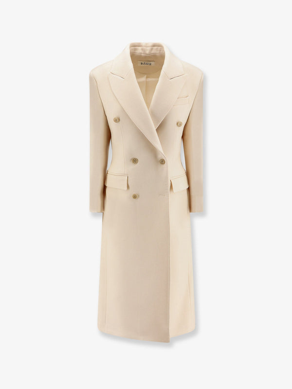 Wool Coat Hourglass White Virgin