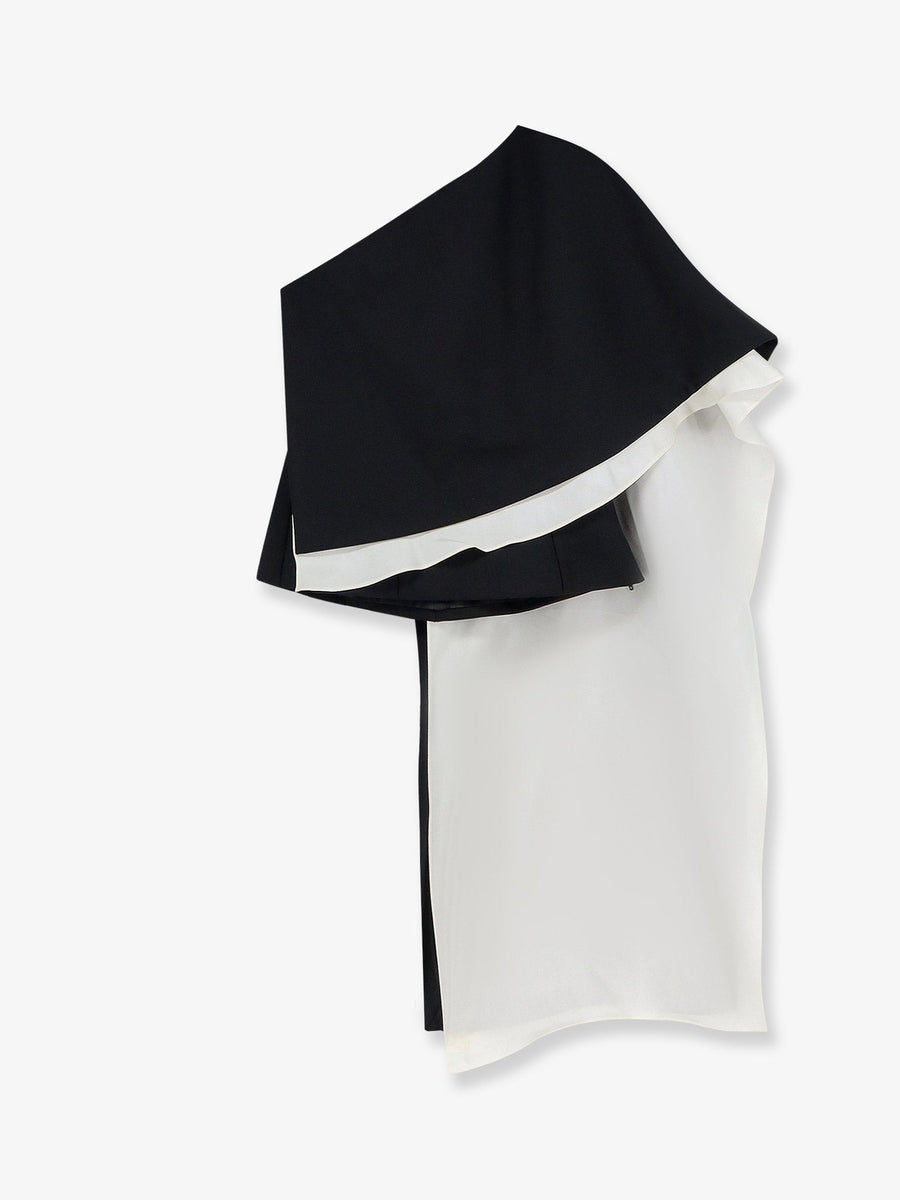 Top Wool-Blend With Silk Inserts Black T-shirts & Jerseys