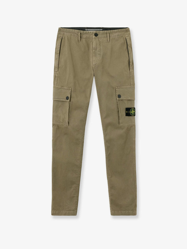Cotton-Blend Cargo Trousers Green