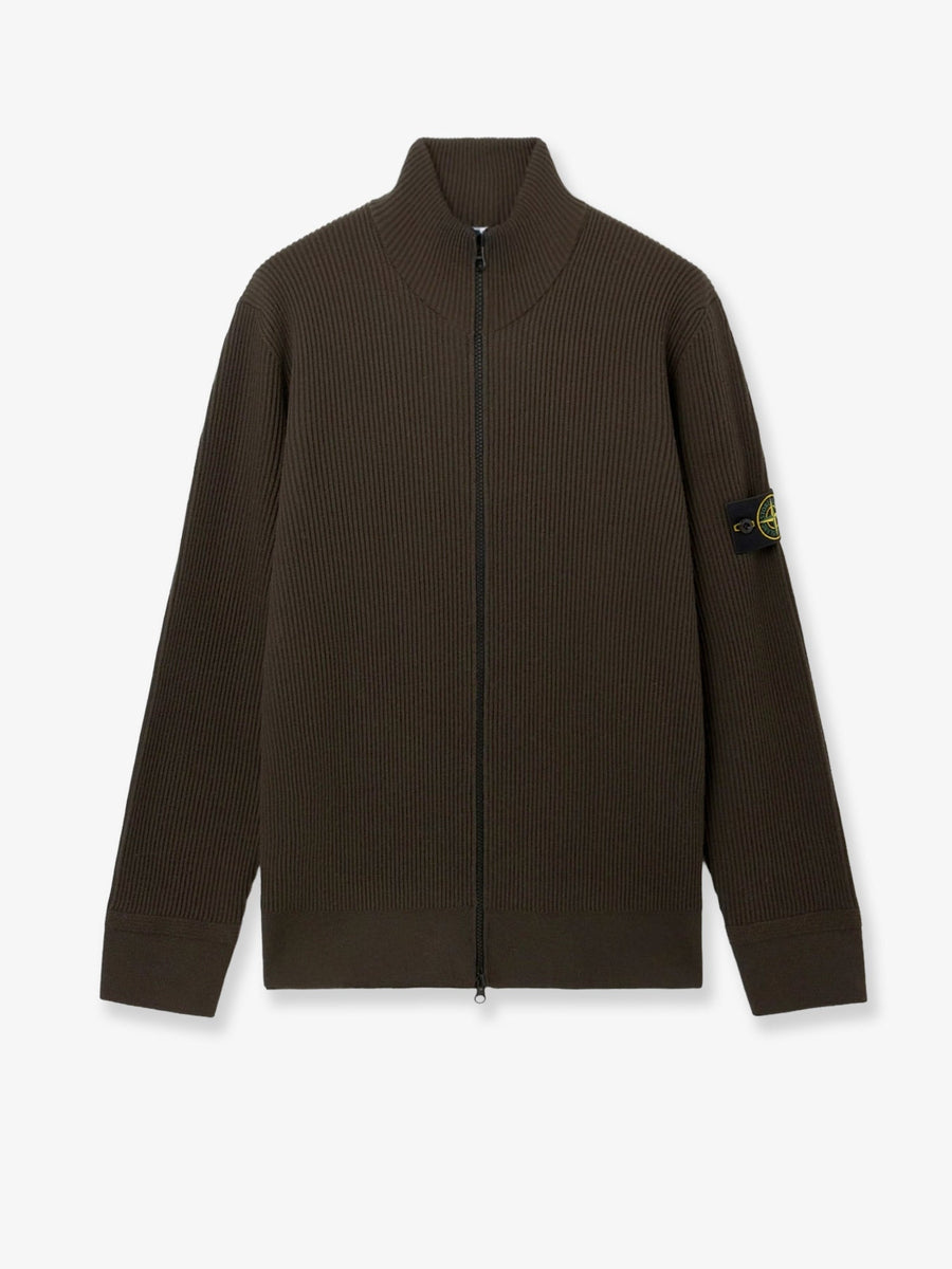 Cardigan Turtleneck Green Virgin Wool