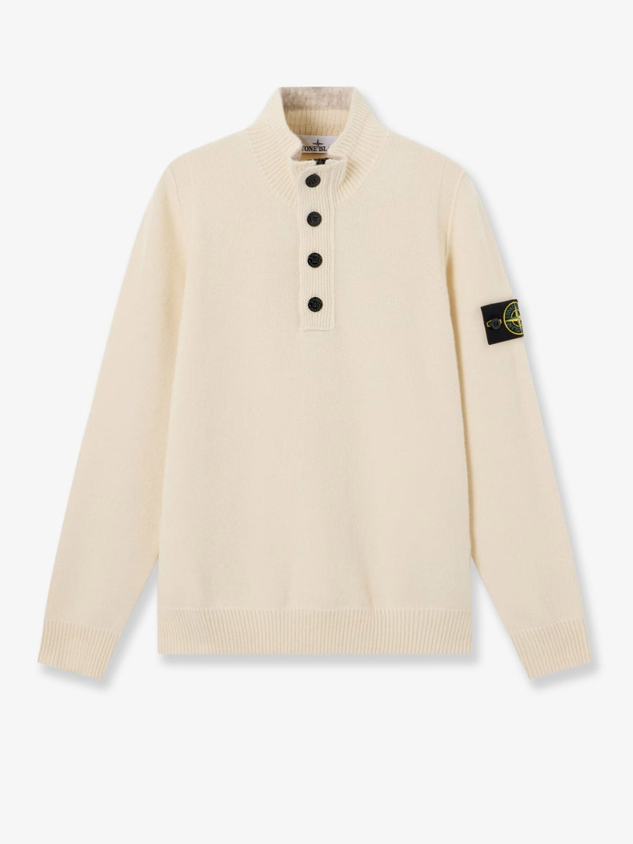 Sweater High Neck Virgin Wool White