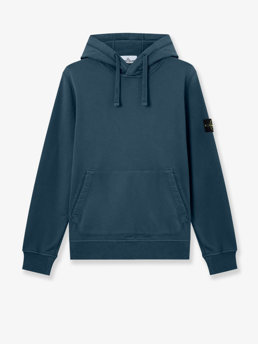 Hooded Cotton Sweatshirt Blue Sweatshirts
