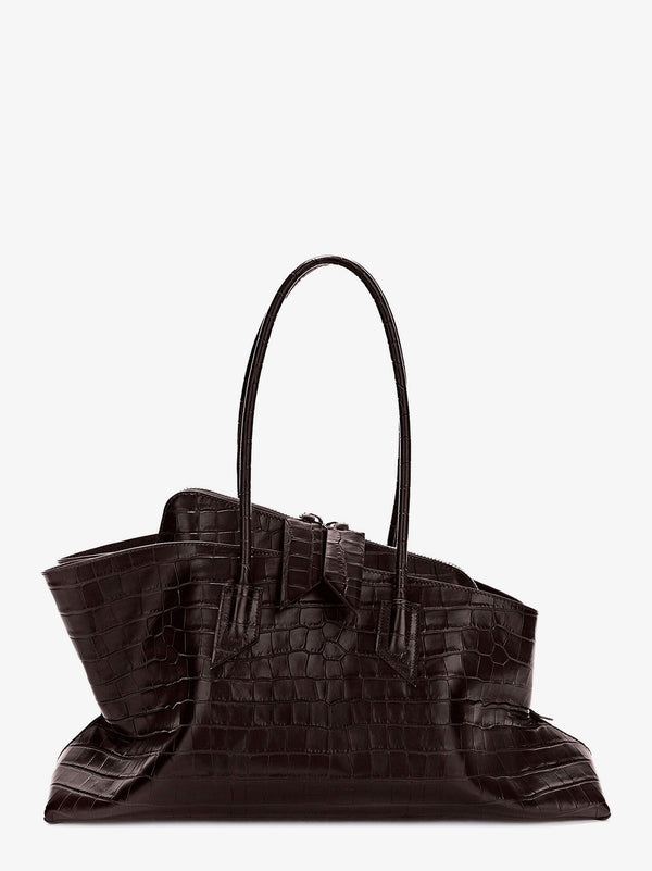 Shoulder Bag La Passeggiata Croc-Effect Leather Brown