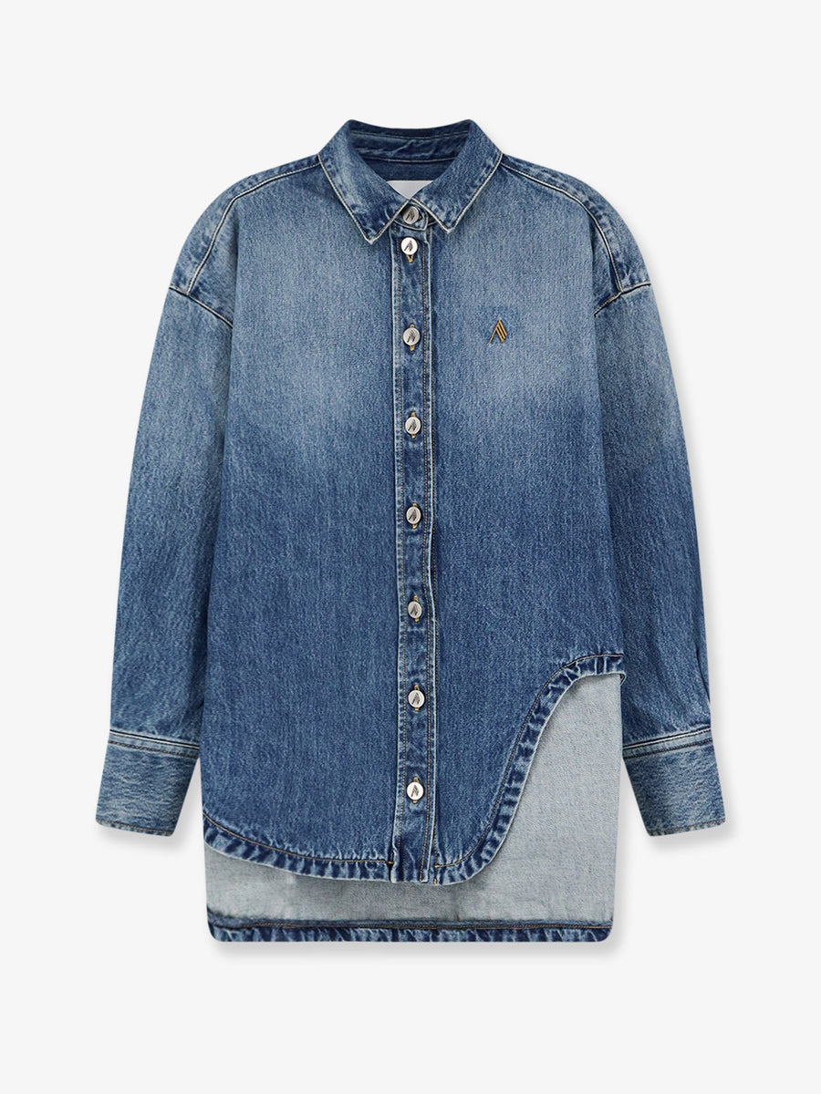 Shirt Bomber Denim Blue Cotton