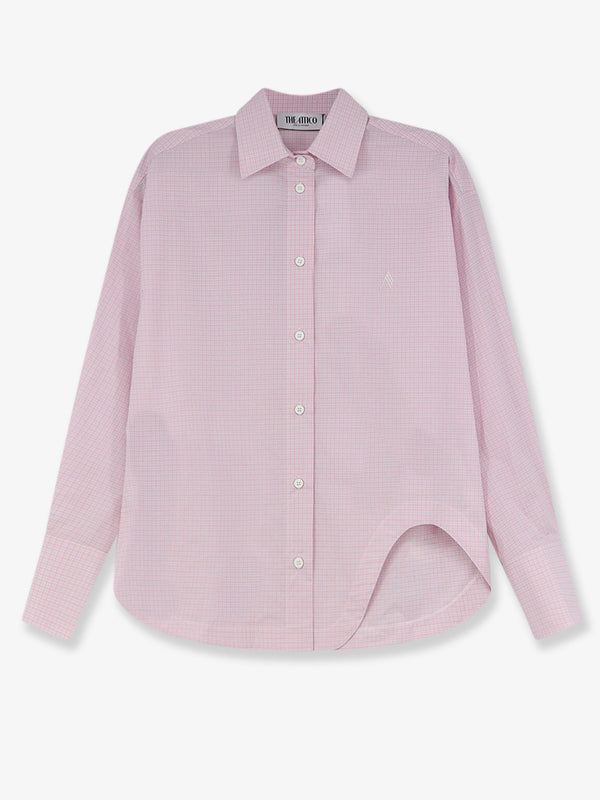 Cotton Shirt With Embroidered Logo Pink