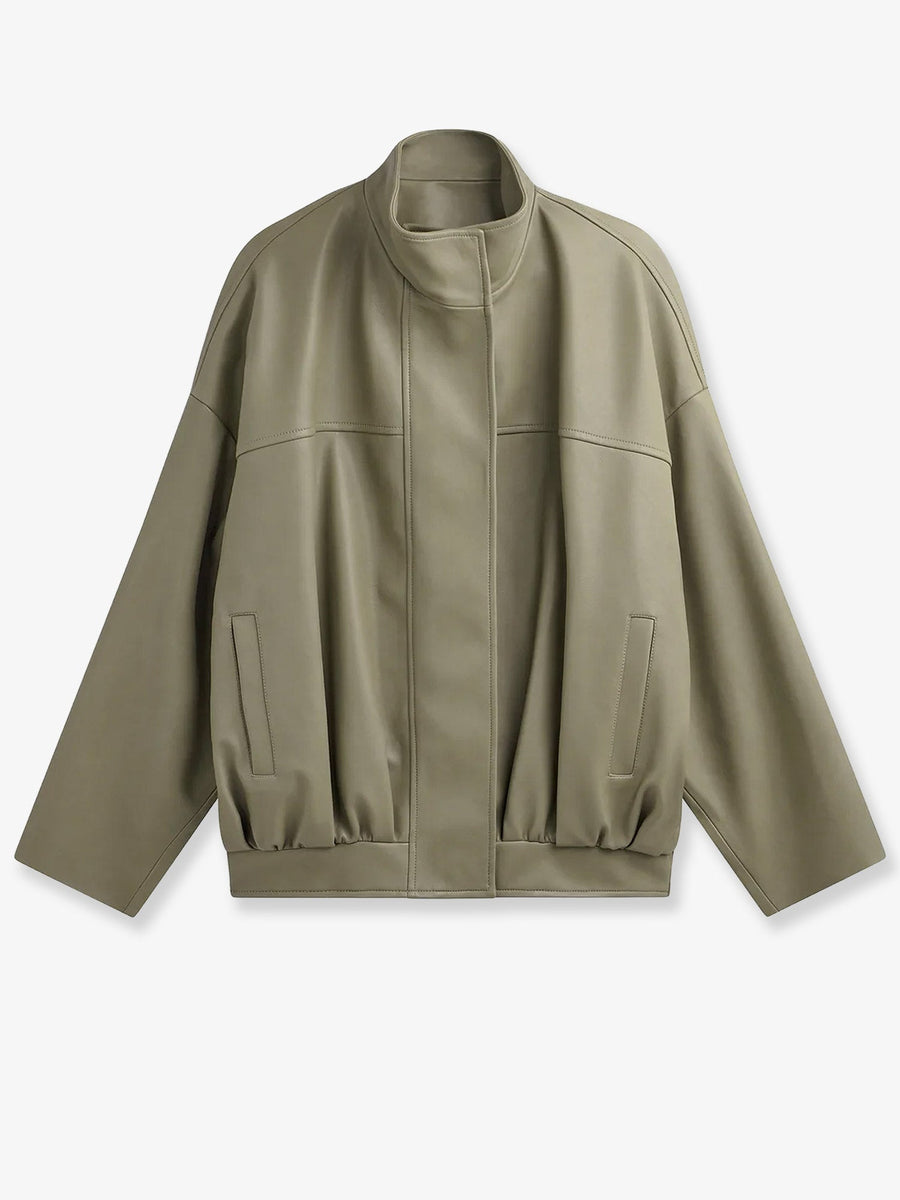 Faux Leather Jacket Veren Green Polyurethane