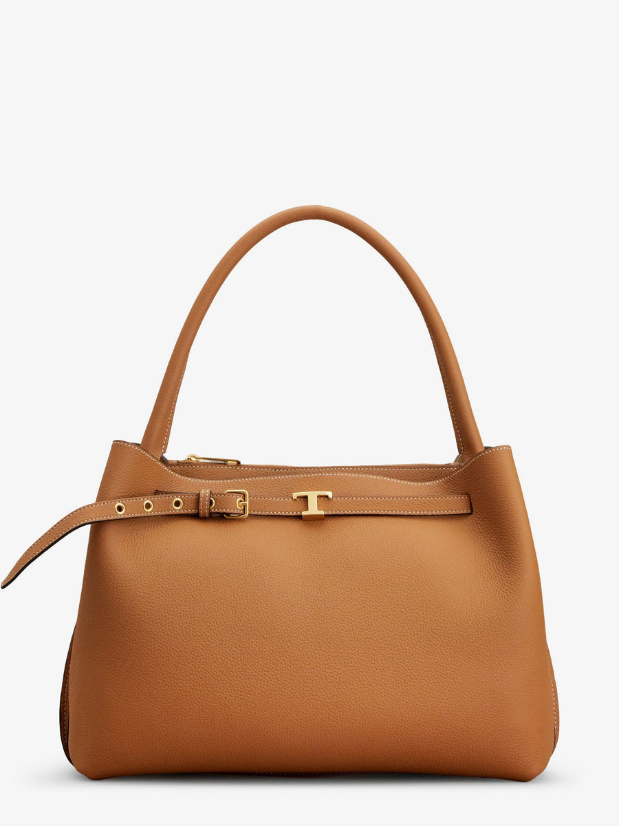 Leather Handbag T Timeless Brown Handbags