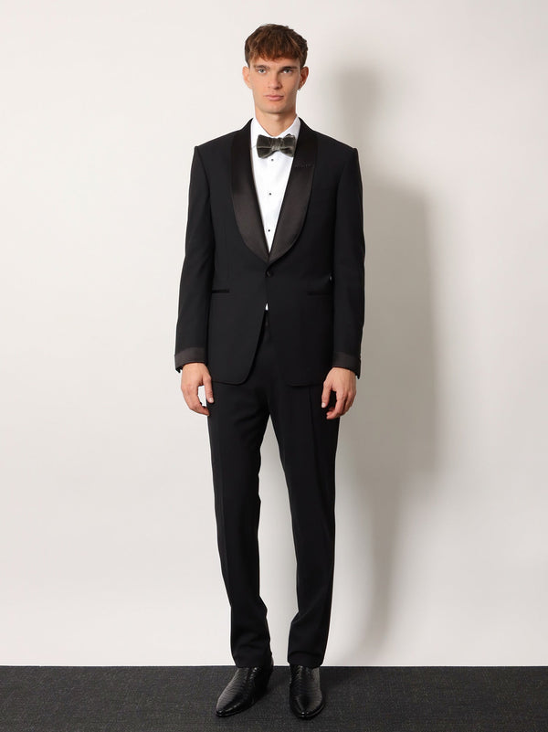 Tuxedo Virgin Wool With Satin Trim Black Suits