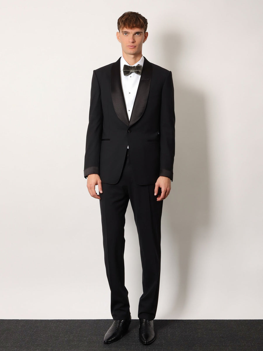Tuxedo Virgin Wool With Satin Trim Black Suits