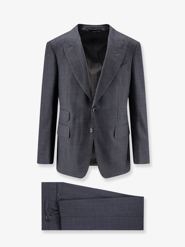 Single-Breasted Wool Suit Grey Suits