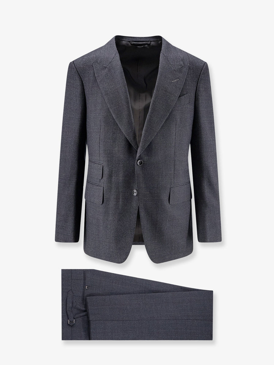 Single-Breasted Wool Suit Grey Suits