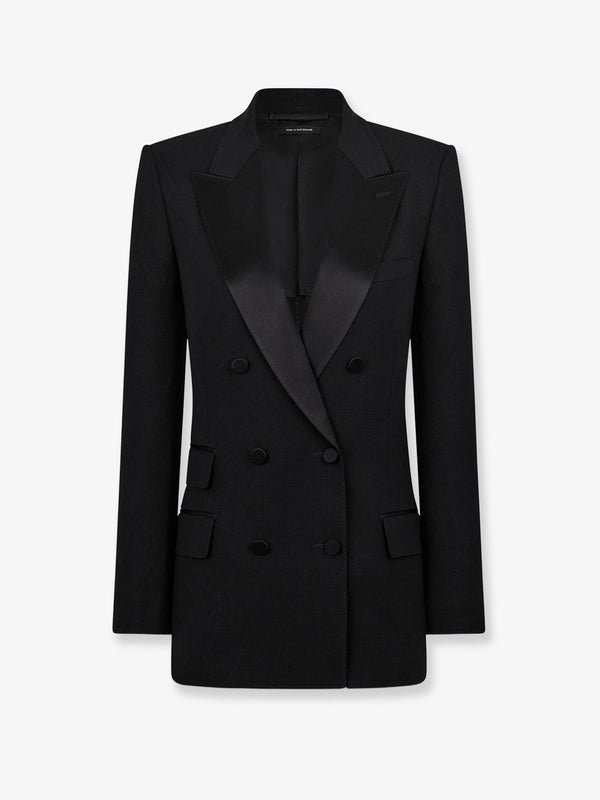 Tuxedo Blazer Wool Black Blazers
