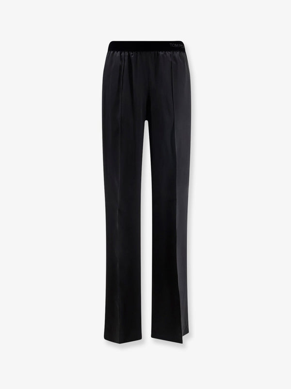Satin Trousers Black Silk