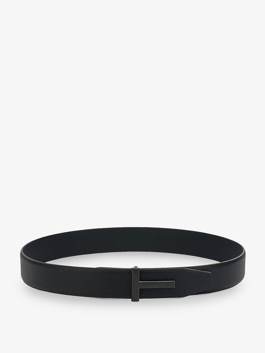 Leather Belt, Hammered Black