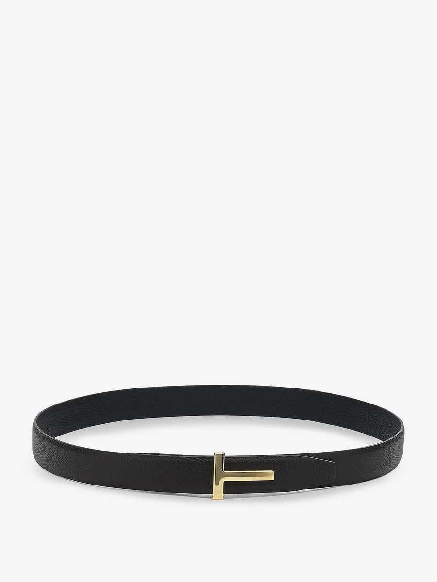Reversible Hammered Leather Belt Brown