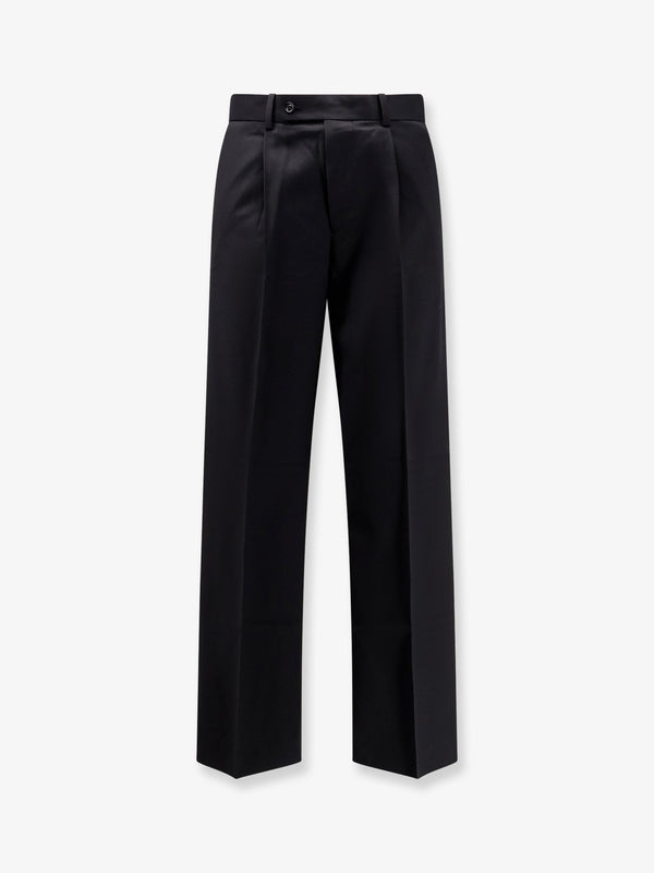 Trousers Wool-Blend Black Polyester
