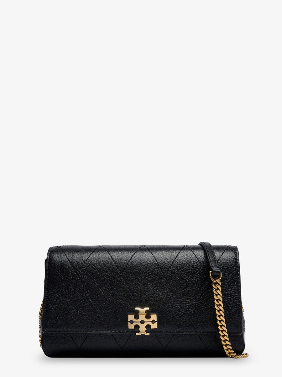 Crossbody Bag Charlie Quilted Leather Chain Wallet Black Shoulder