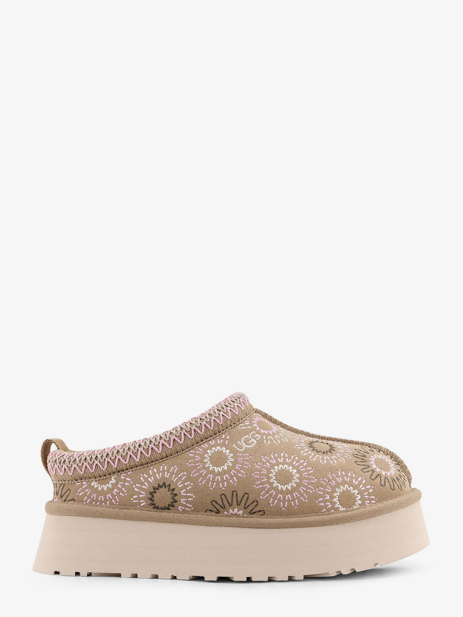 Suede Sandals Tazz Multicolour Embroidery Beige