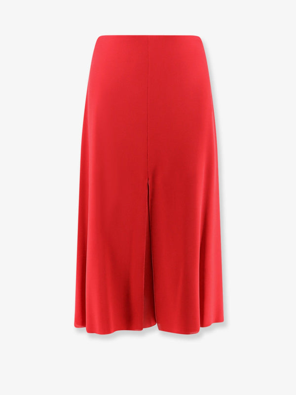 Midi Silk Skirt Red