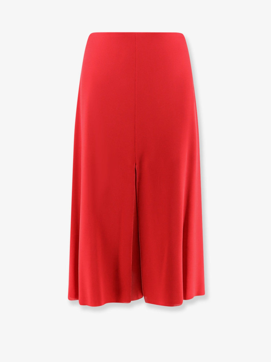 Midi Silk Skirt Red
