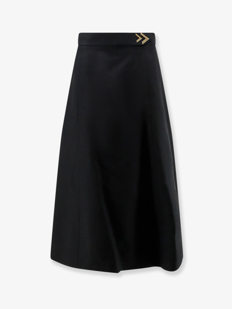 Skirt Crepe Couture Black Virgin Wool
