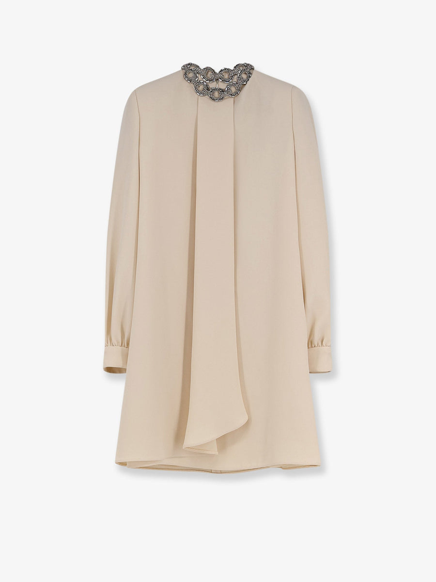 Mini Dress Cady Couture Beige Silk